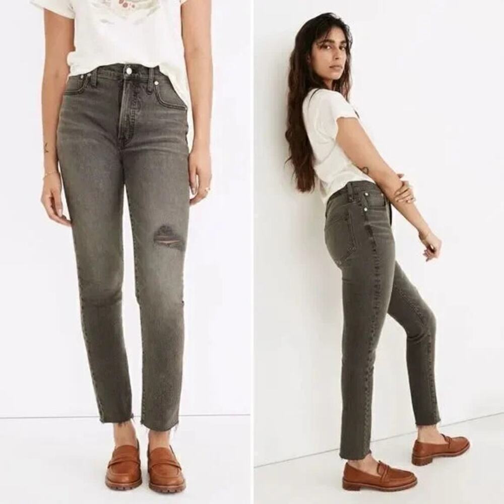 MADEWELL The Perfect Vintage Jean in Cosner Wash: Knee-Rip Edition Size 27